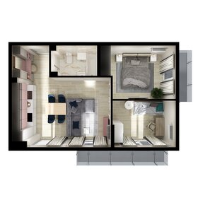 Квартира 56,5 м², 3-комнатная - изображение 1