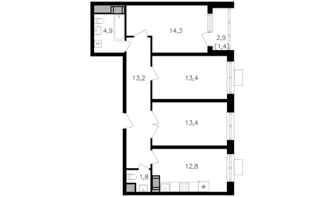 75 м², 4-комнатная квартира 27 000 000 ₽ - изображение 67