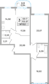 108 м², 3-комнатная квартира 18 660 000 ₽ - изображение 35