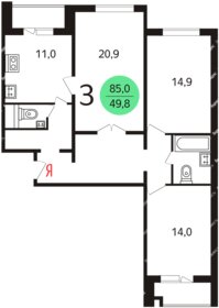 81 м², 3-комнатная квартира 16 900 000 ₽ - изображение 55