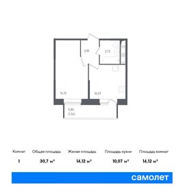 Квартира 30,7 м², 1-комнатная - изображение 1