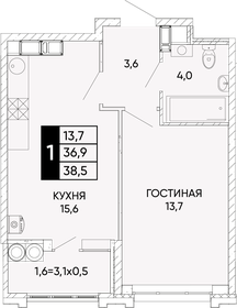 37 м², 1-комнатная квартира 6 000 000 ₽ - изображение 69