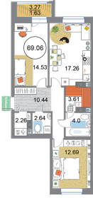 68,2 м², 2-комнатная квартира 19 089 180 ₽ - изображение 14
