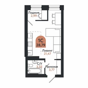 Квартира 28,8 м², 1-комнатная - изображение 1