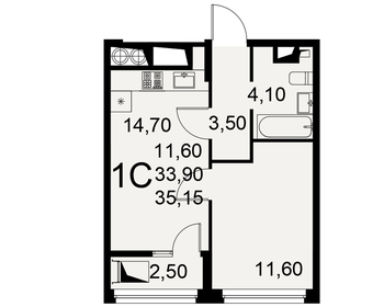 35,3 м², 1-комнатная квартира 3 300 000 ₽ - изображение 22