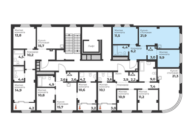 63 м², 3-комнатная квартира 8 800 000 ₽ - изображение 58