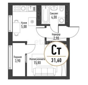 Квартира 31,9 м², 1-комнатная - изображение 1