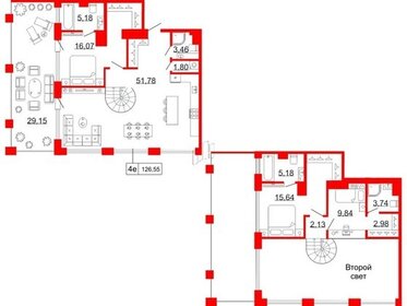 Квартира 125,7 м², 3-комнатная - изображение 1