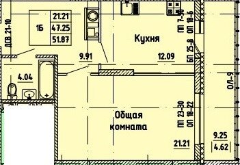 43,5 м², 1-комнатная квартира 4 800 000 ₽ - изображение 36