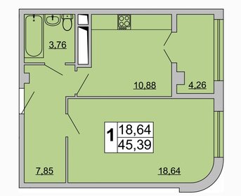 43 м², 1-комнатная квартира 5 500 000 ₽ - изображение 45