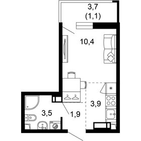 Квартира 20,8 м², 1-комнатная - изображение 1
