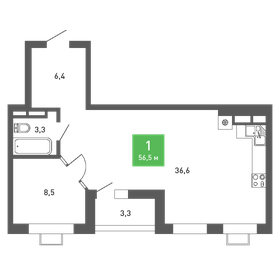 74,5 м², 1-комнатная квартира 7 445 000 ₽ - изображение 59