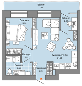 48 м², 2-комнатная квартира 6 721 188 ₽ - изображение 21
