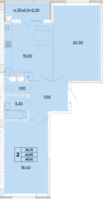 68 м², 2-комнатная квартира 7 330 400 ₽ - изображение 80