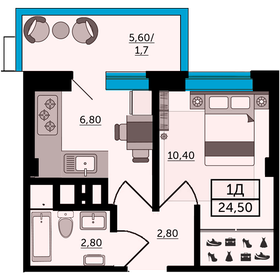 37,3 м², 1-комнатная квартира 5 200 000 ₽ - изображение 63