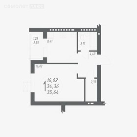 Квартира 35,6 м², 1-комнатная - изображение 1