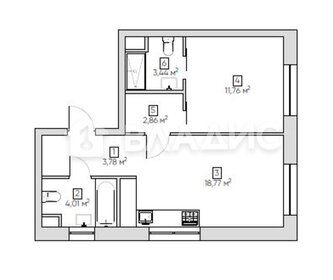 Квартира 44,6 м², 1-комнатные - изображение 2