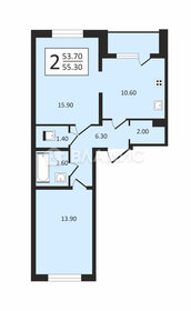 Квартира 55,3 м², 2-комнатная - изображение 1