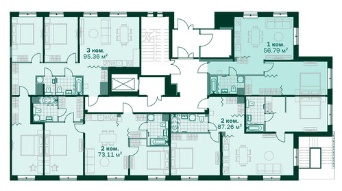 75,1 м², 2-комнатная квартира 22 688 300 ₽ - изображение 141