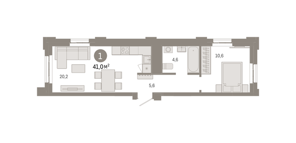 42,1 м², 1-комнатная квартира 15 000 000 ₽ - изображение 61
