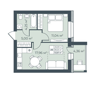 42,6 м², 2-комнатная квартира 3 747 079 ₽ - изображение 36