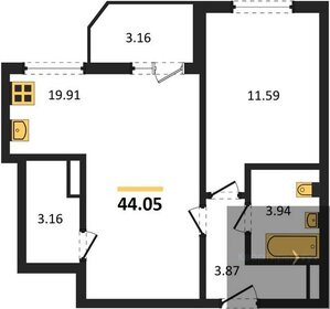 47 м², 1-комнатная квартира 3 968 965 ₽ - изображение 28