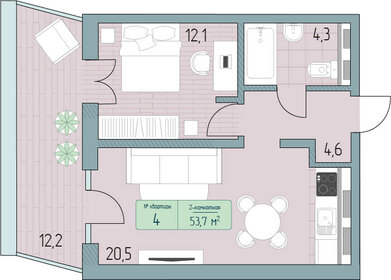 62,6 м², 2-комнатные апартаменты 13 586 100 ₽ - изображение 77