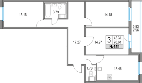 81 м², 3-комнатная квартира 19 158 276 ₽ - изображение 11