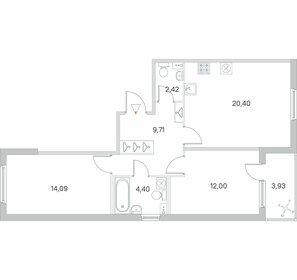 Квартира 65 м², 2-комнатная - изображение 1