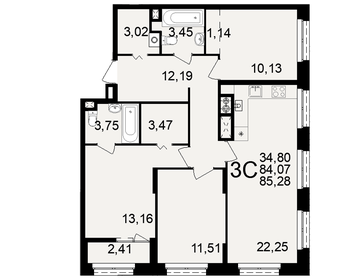 79,4 м², 3-комнатная квартира 8 414 280 ₽ - изображение 8