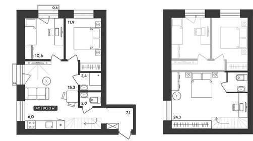 Квартира 80 м², 4-комнатная - изображение 1