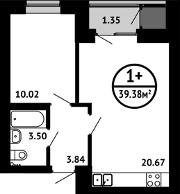 Квартира 39,4 м², 1-комнатная - изображение 1