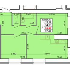 Квартира 55,7 м², 2-комнатная - изображение 2