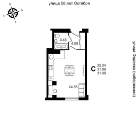 30,6 м², квартира-студия 3 203 000 ₽ - изображение 13