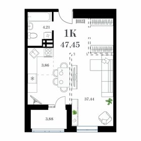 47,5 м², 1-комнатная квартира 9 964 500 ₽ - изображение 21