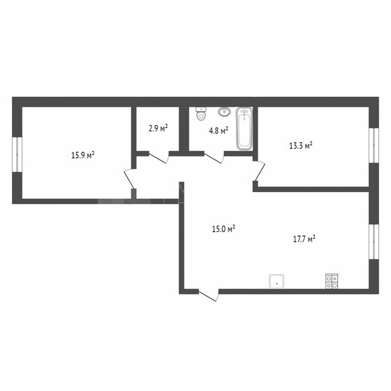 66,2 м², 2-комнатная квартира 7 620 000 ₽ - изображение 27