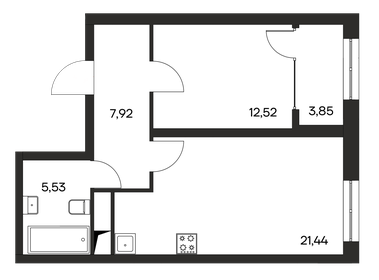 46,8 м², 1-комнатная квартира 6 556 200 ₽ - изображение 24