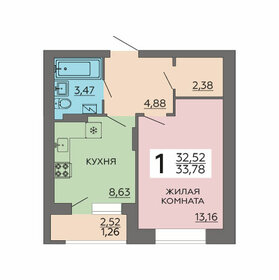 34 м², 1-комнатная квартира 3 770 000 ₽ - изображение 40