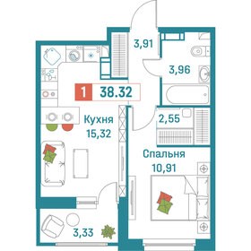 38,3 м², 1-комнатная квартира 7 447 342 ₽ - изображение 10