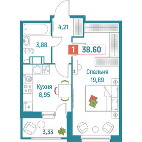 38,3 м², 1-комнатная квартира 7 447 342 ₽ - изображение 17