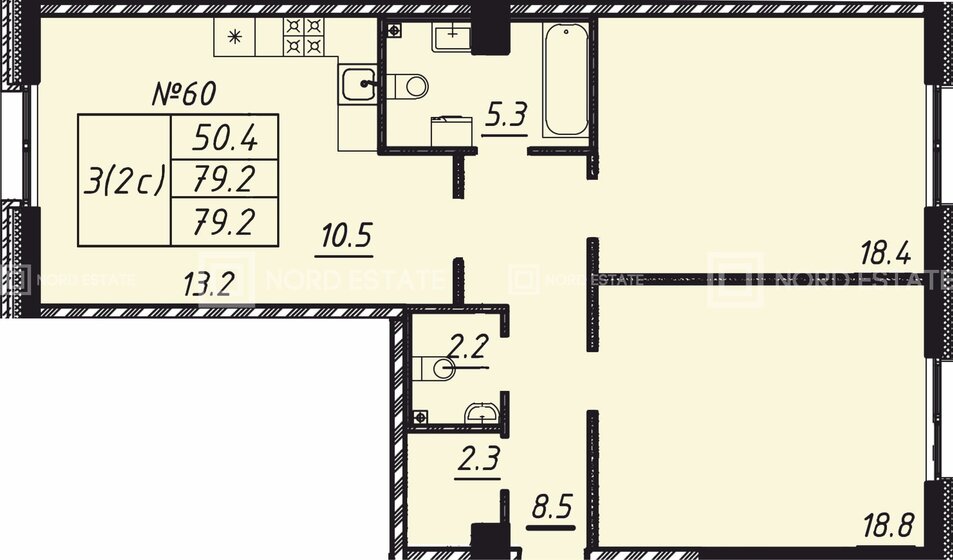 79,2 м², 2-комнатная квартира 20 358 360 ₽ - изображение 1