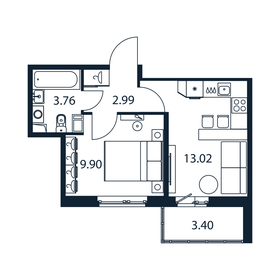 31,1 м², 1-комнатная квартира 4 500 000 ₽ - изображение 86