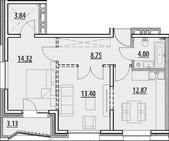 Квартира 60,3 м², 2-комнатная - изображение 1