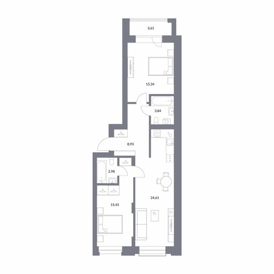 74,8 м², 2-комнатная квартира 15 500 000 ₽ - изображение 1