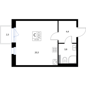 29,1 м², квартира-студия 5 449 091 ₽ - изображение 55