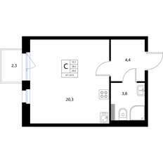 Квартира 29,2 м², студия - изображение 2