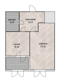 Квартира 33,6 м², 1-комнатная - изображение 1