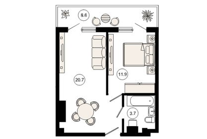 Квартира 49,3 м², 2-комнатные - изображение 5