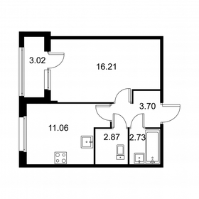 Квартира 38,1 м², 1-комнатная - изображение 1