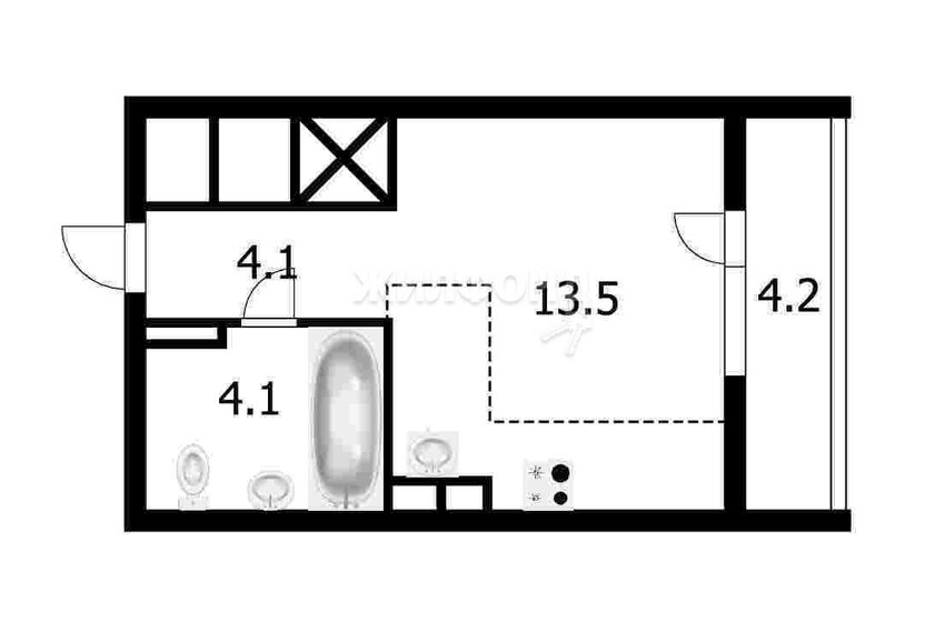 23,8 м², квартира-студия 6 000 000 ₽ - изображение 1